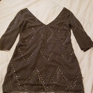 Alice + Olivia Embellished Beaded Sequin Dress M